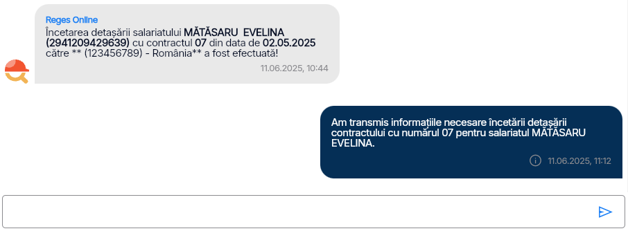 Imagine ilustrativă pași pentru anularea încetării detașării unui contract în Reges Online - Pasul 3