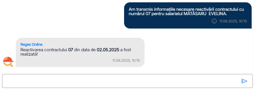 Imagine ilustrativă pași pentru reactivarea contractului unui salariat în Reges Online - Pasul 4