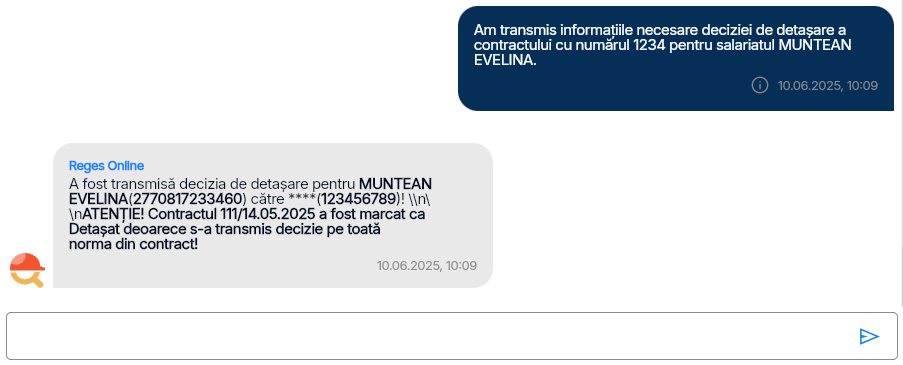 Imagine ilustrativă pași pentru trimiterea deciziilor de detașare în Reges Online - Pasul 7