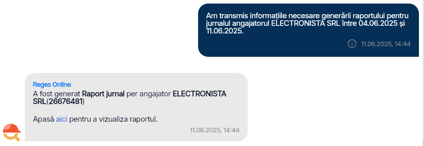Imagine ilustrativă cu pași pentru generarea unui jurnal de angajator în Reges Online Pasul 2