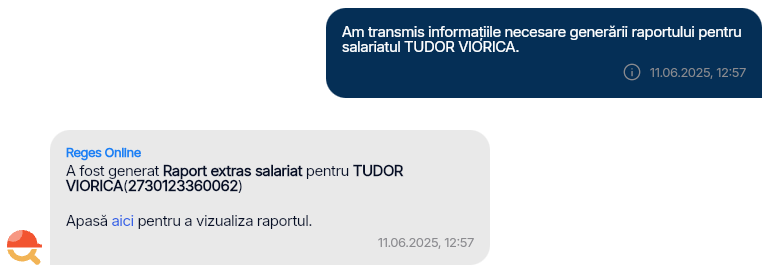 Imagine ilustrativă cu pași pentru generarea unor rapoarte despre salariați în Reges Online Pasul 3