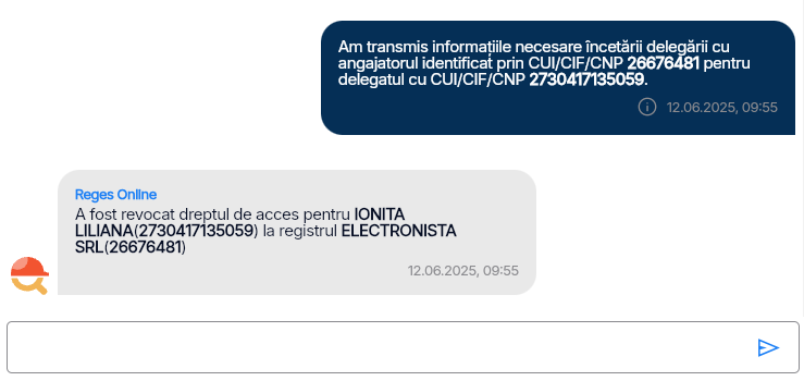 Imagine ilustrativă cu pașii pentru încetarea unei delegări în Reges Online Pasul 3