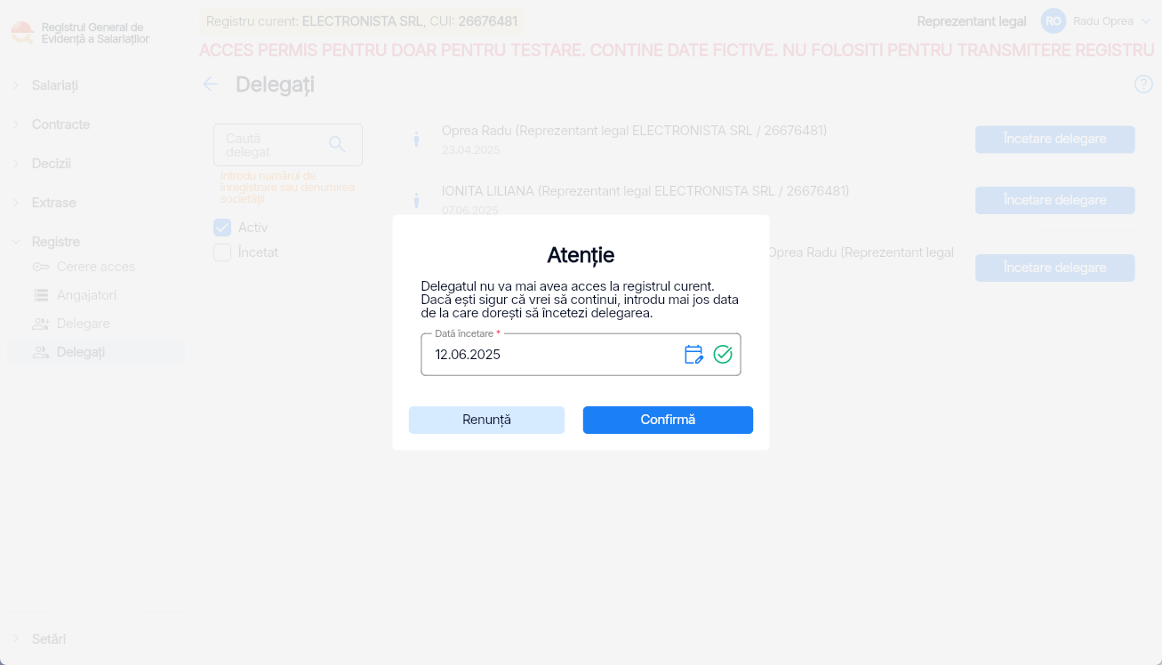 Imagine ilustrativă cu pașii pentru încetarea unei delegări în Reges Online Pasul 2