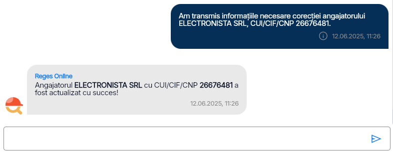 Imagine ilustrativă cu pașii pentru corecția informațiilor despre angajator în Reges Online Pasul 4