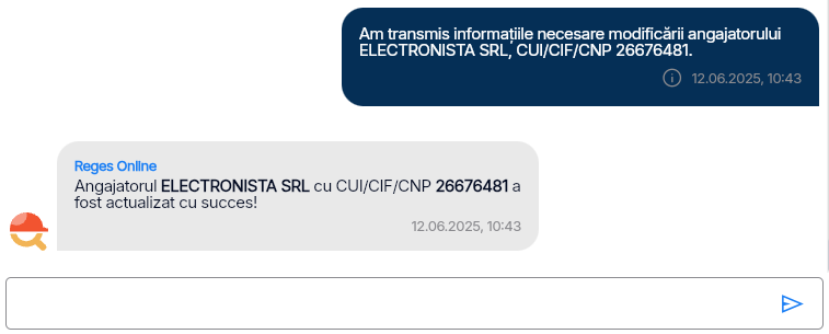 Imagine ilustrativă cu pașii pentru modificarea informațiilor despre angajator în Reges Online Pasul 4