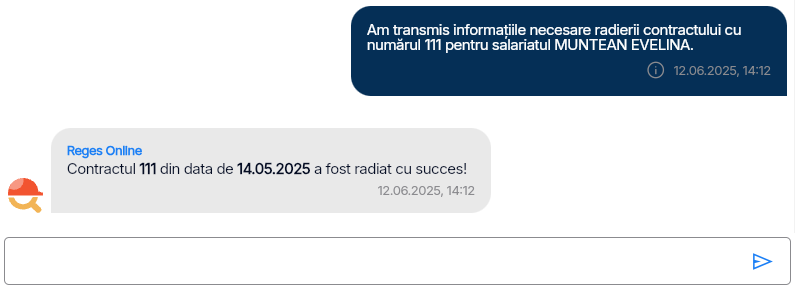 Imagine ilustrativă cu pașii pentru radierea unui contract adăugat din greșeală în Reges Online Pasul 4