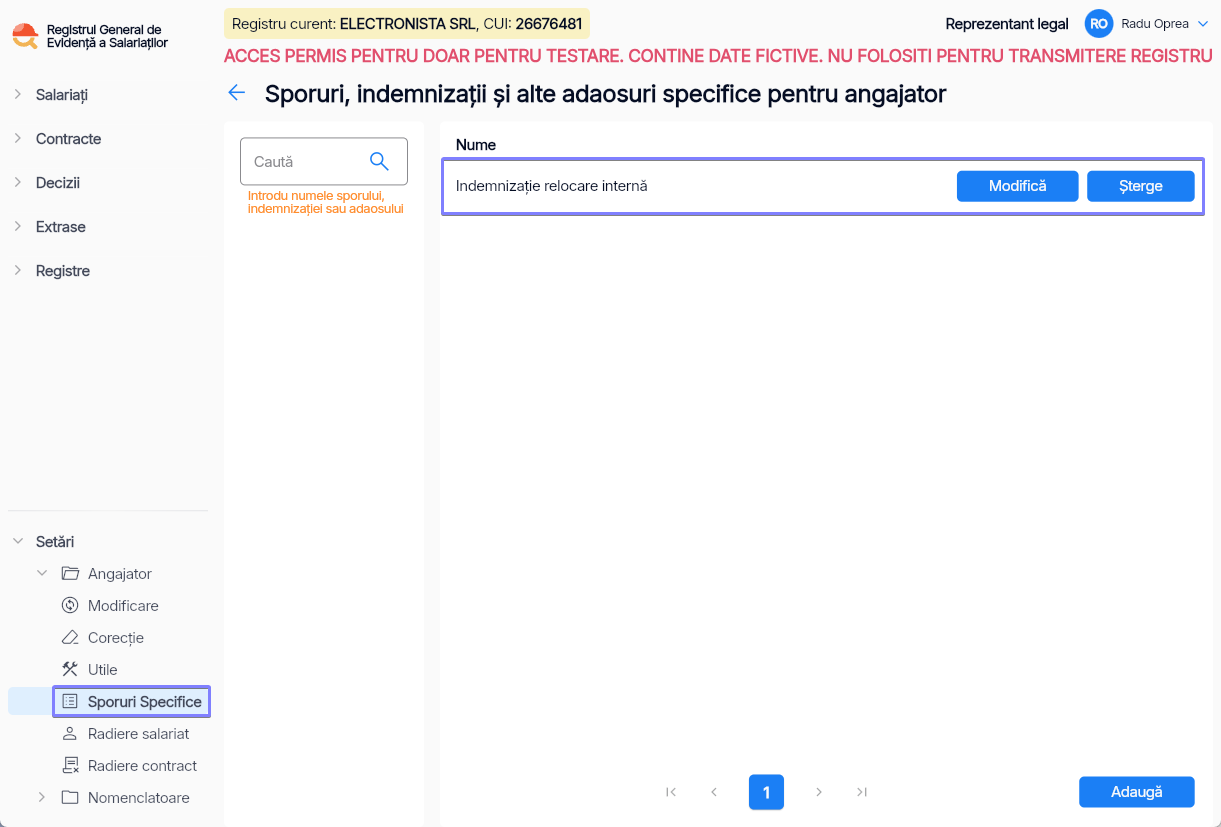 Imagine ilustrativă cu pașii pentru adăugarea unor beneficii salariale care nu există în lista standard în Reges Online Pasul 3
