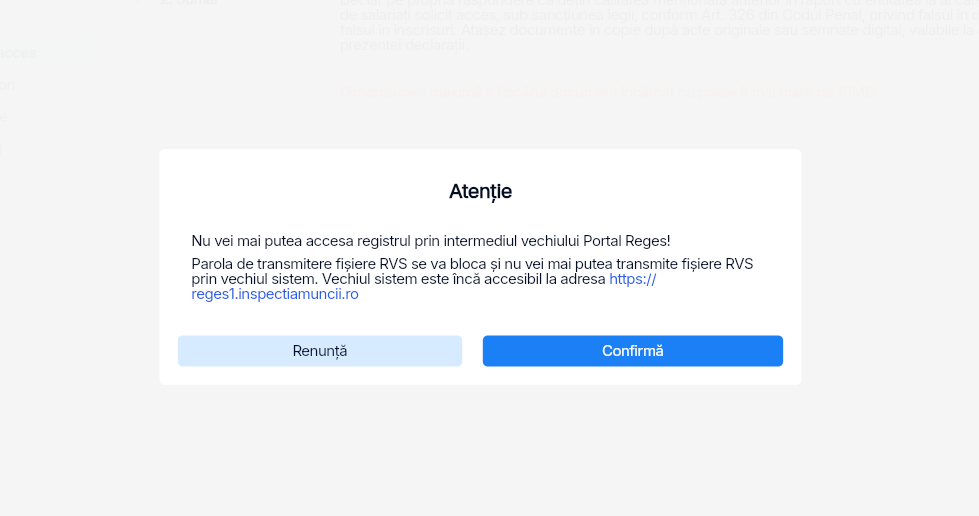 Imagine ilustrativă cu pași pentru solicitarea unei cereri pentru a solicita acces la registrul unei entități în Reges Online Pasul 3
