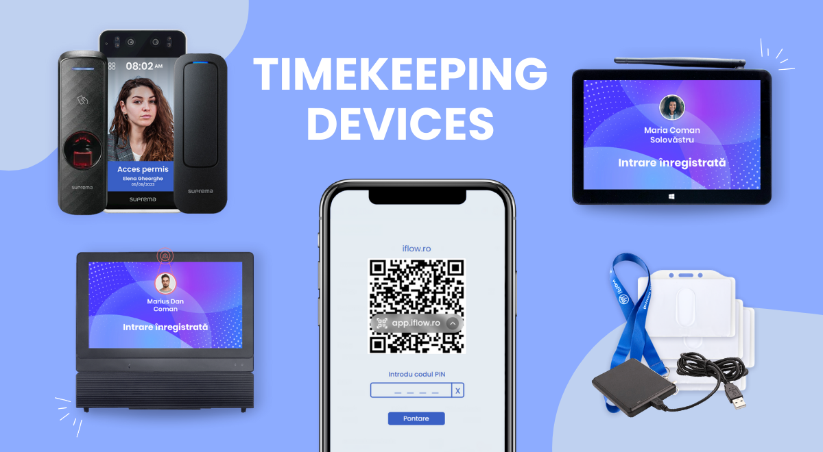 picture illustrating all of the timekeeping devices available for hr iflow